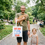 Cat Dad Club Canvas Tote Bag