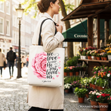 We Love Because He First Loved Us Canvas Tote Bag
