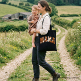 Cow Print Mama Canvas Tote Bag