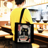 Ramen Cat Canvas Tote Bag
