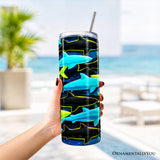 Neon Shark 20oz Tumbler