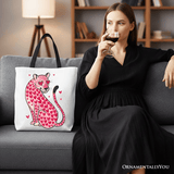 Leopard Valentine Canvas Tote Bag