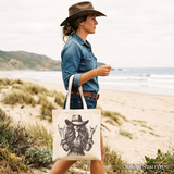 Rocker Cowgirl Canvas Tote Bag
