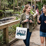 Later Alligator Canvas Tote Bag
