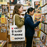 Eat Sleep Anime Repeat Tote Bag