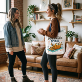 Downward Spiral Highland Cow Canvas Tote Bag