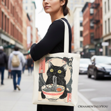 Ramen Cat Canvas Tote Bag