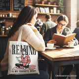 Reading Is My Favorite Sport Canvas Tote Bag