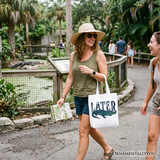 Later Alligator Canvas Tote Bag