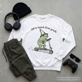 Off To Teach First Grade Frog Sweatshirt
