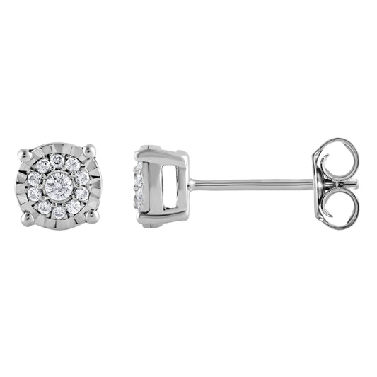 0.10 Carat Miracle Set Lab Grown Diamond Halo Earrings