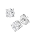 1 Carat Lab Grown Sterling Silver And Yellow Gold Plated Silver Diamond Stud Earrings