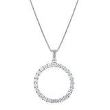 0.33 Carat Lab Grown Diamond Circle Of Life Pendant Necklace in Sterling Silver