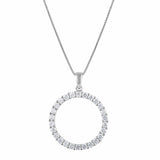 0.33 Carat Lab Grown Diamond Circle Of Life Pendant Necklace in Sterling Silver