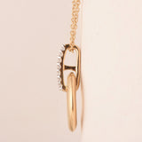 0.07 Carat Lab Grown Diamond Circle Pendant Necklace In 14K Yellow Gold Plated Silver