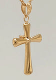 0.10 Carat Lab Grown Diamond Cross Pendant Necklace In Yellow Gold Plated Silver