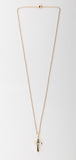 0.25 Carat Lab Grown Diamond Cross Pendant Necklace In Yellow Gold Plated Silver