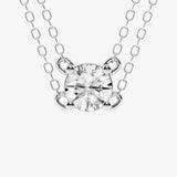 0.60 Carat Lab Grown Round Solitaire Diamond Necklace In Sterling Silver