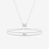 0.60 Carat Lab Grown Round Solitaire Diamond Necklace In Sterling Silver