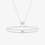 0.60 Carat Lab Grown Round Solitaire Diamond Necklace In Sterling Silver