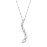 1 Carat Lab Grown Graduating Diamond Necklace In Sterling Silver