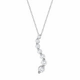 1 Carat Lab Grown Graduating Diamond Necklace In Sterling Silver