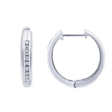 0.25 Carat Single Row Lab Grown Diamond Hoop Earrings in Sterling Silver