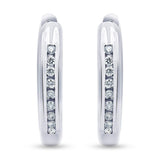 0.25 Carat Single Row Lab Grown Diamond Hoop Earrings in Sterling Silver