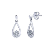0.30 Carat Sterling Silver Lab Grown Diamond Dangle Drop Earrings Gift Box Set