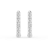 2 Carat Lab Grown Round Inside Out Diamond Hoop Earrings In Sterling Silver