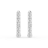 2 Carat Lab Grown Round Inside Out Diamond Hoop Earrings In Sterling Silver