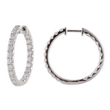 2 Carat Lab Grown Inside Out Diamond Hoop Earrings In Sterling Silver