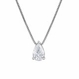 0.50 Carat Lab Grown Pear Solitaire Diamond Necklace