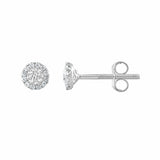0.50 Carat Lab Grown Sterling Silver Diamond Halo Necklace And Earrings Set