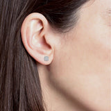 1 Carat Round Cut Lab Grown Diamond Halo Cluster Stud Earrings