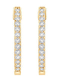 0.50 Carat Lab Grown Diamond Huggie Hinged Hoop Earrings