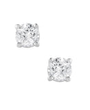 0.50 And 1 Carat Round Lab Grown Diamond Stud Earrings In Sterling Silver
