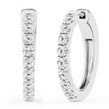 0.50 To 2 Carat Round Lab Grown Diamond Single Row Hoop Earrings In Sterling Silver