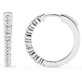 0.50 To 2 Carat Round Lab Grown Diamond Single Row Hoop Earrings In Sterling Silver