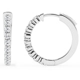 0.50 To 2 Carat Round Lab Grown Diamond Single Row Hoop Earrings In Sterling Silver