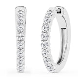 0.50 To 2 Carat Round Lab Grown Diamond Single Row Hoop Earrings In Sterling Silver