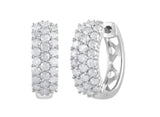 0.50 Carat Lab Grown Cluster Diamond Hinged Hoop Earrings