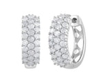 0.50 Carat Lab Grown Cluster Diamond Hinged Hoop Earrings