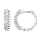 0.50 Carat Lab Grown Cluster Diamond Hinged Hoop Earrings