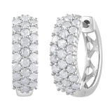 0.50 Carat Lab Grown Cluster Diamond Hinged Hoop Earrings