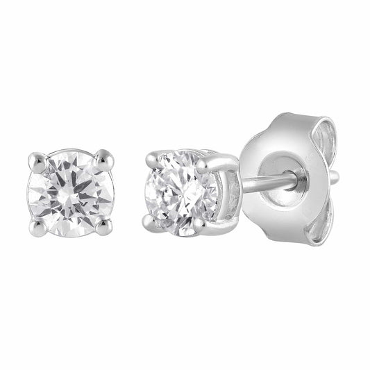 0.50 Carat Lab Grown Round Cut Diamond Stud Earrings