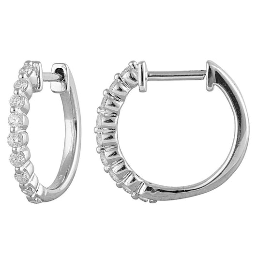 0.25 Carat Lab Single Row Diamond Hoop Earrings