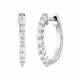 0.25 Carat Lab Grown Single Row Diamond Hoop Earrings