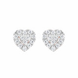 0.25 Carat Lab Grown Halo Diamond Heart Stud Earrings