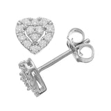 0.25 Carat Lab Grown Halo Diamond Heart Stud Earrings